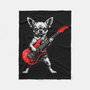 Rauchender Hund lustiger Chihuahua-Meme spielt Git Fleecedecke