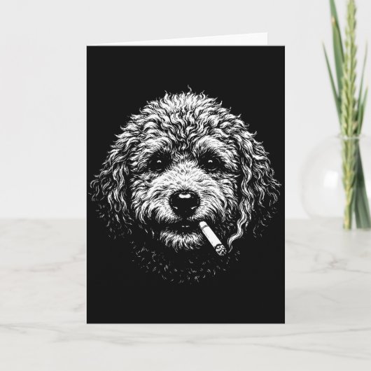 Rauchender Hund Zigarette Lustig Dummer Goldendood Karte (Vorderseite)
