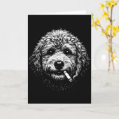 Rauchender Hund Zigarette Lustig Dummer Goldendood Karte (Gelbe Blume)