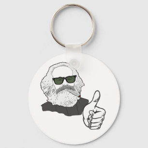 Rauchender Karl Marx mit Sonnenbrille Schlüsselanhänger