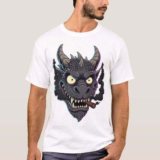 Rauchender Obsidian-Drache T-Shirt (Vorderseite)