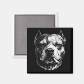 Rauchender Pitbull, Lustiges Zigaretten rauchender Magnet (Vorderseite/Rückseite)