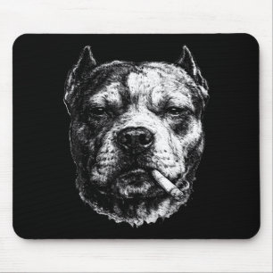 Rauchender Pitbull, Lustiges Zigaretten rauchender Mousepad