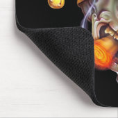 Rauchender Spaßvogel-Schädel Mousepad (Ecke)