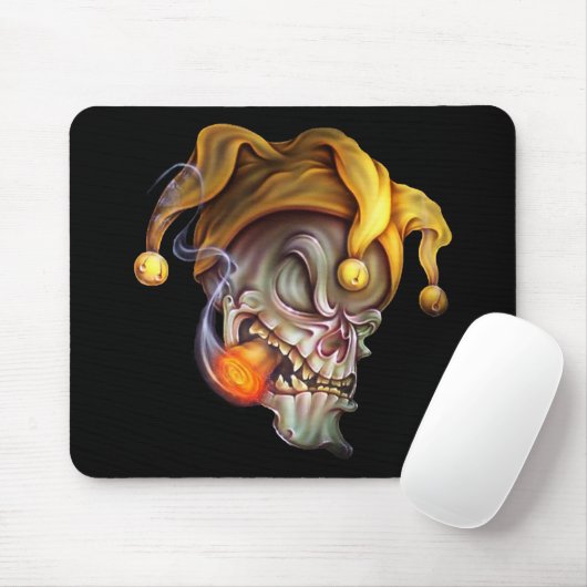 Rauchender Spaßvogel-Schädel Mousepad (Mit Mouse)