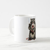 Rauchender Waschbär, Bier-Opossum beste Freunde Kaffeetasse (Vorderseite Links)