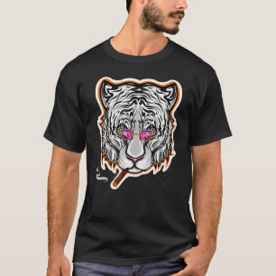 Rauchender Weißer Tiger mit Sonnenbrille T-Shirt