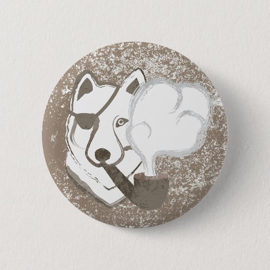 Rauchender Wolf Button (Vorderseite)