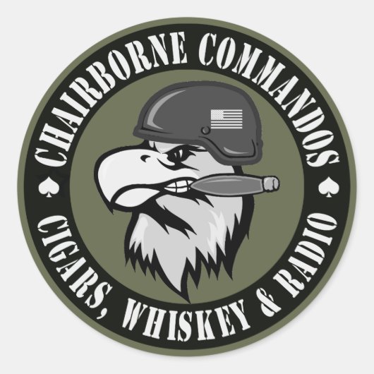 Rauchendes Eagle rund Runder Aufkleber (Vorderseite)