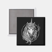 Rauchendes Einhorn Meme Vintage Zigarettendesign f Magnet (Vorderseite/Rückseite)