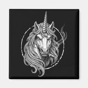 Rauchendes Einhorn Meme Vintage Zigarettendesign f Magnet