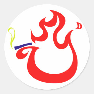 Rauchendes Feuer Runder Aufkleber