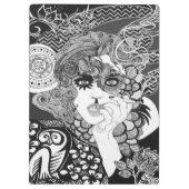 Rauchendes Karnevalsfrau Klemmbrett (Rückseite)