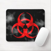 Rauchendes rotes Biogefährdung-Symbol Mousepad (Mit Mouse)