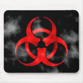 Rauchendes rotes Biogefährdung-Symbol Mousepad