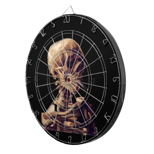 Rauchendes Skelett durch Van Gogh Dartscheibe (Vorderseite rechts)