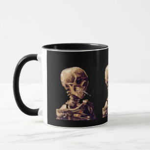 Rauchendes Skelett durch Van Gogh Tasse