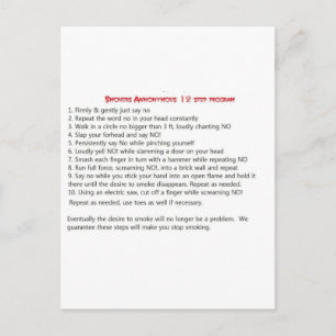 Raucher 12 Stufen Postkarte