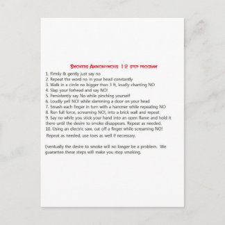 Raucher 12 Stufen Postkarte