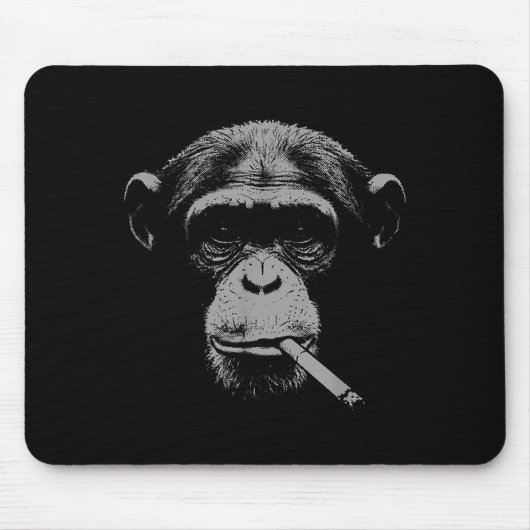 Raucher-Meme-Affe für Männer Frauen Affe rauchtSm Mousepad (Vorne)