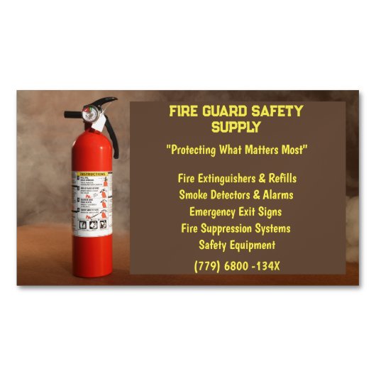 Raucher- und Feuerlöschgerät Magnetische Visitenkarte (Vorderseite)