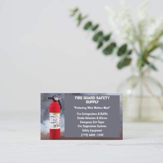 Raucher- und Feuerlöschgeräte Visitenkarte (Stehend Vorderseite)