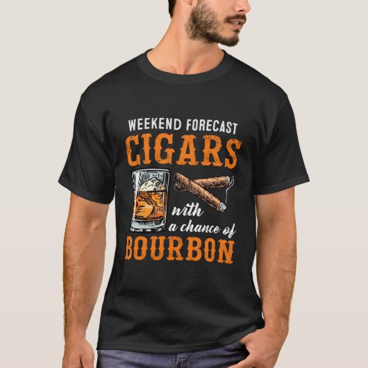 Raucher-Zigarren mit Bourbon Drinker T-Shirt (Vorderseite)