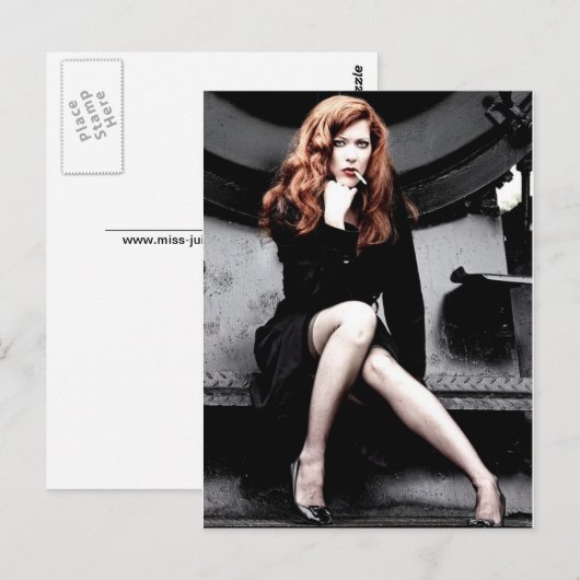 Raucherdame Postkarte (Vorne/Hinten)