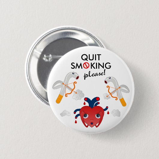 Raucherentwöhnung bitte Kampagne Button (Vorne & Hinten)