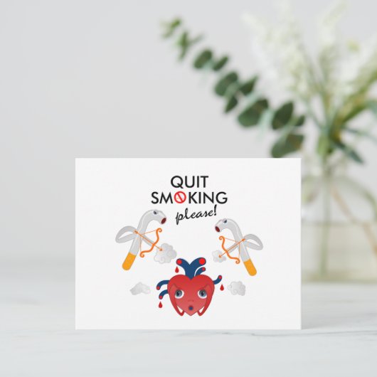 Raucherentwöhnung bitte Kampagne Postkarte (Stehend Vorderseite)