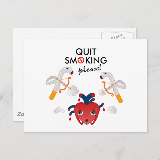 Raucherentwöhnung bitte Kampagne Postkarte (Vorne/Hinten)