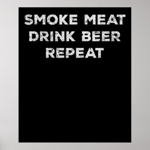 Räucherfleisch - Bieraufstrich Funny GRILLEN Lov Poster
