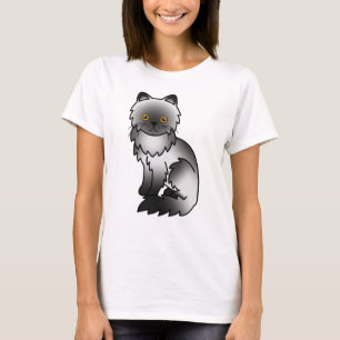 Raucherige persische süße Cartoon-Katze Illustrati T-Shirt