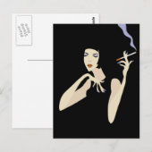 Raucherin Postkarte (Vorne/Hinten)