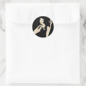 Raucherin Runder Aufkleber (Tasche)