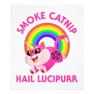 Räucherkatze Hail Lucipurr, Funny Satan Cat Unicor Fotodruck