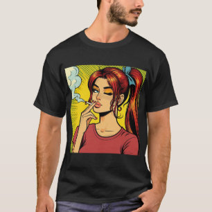 Raucherliebhaber Pop-Art Mädchen Stoner Ziga T-Shirt