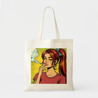 Raucherliebhaber | Pop-Art | Mädchen Stoner | Ziga Tragetasche