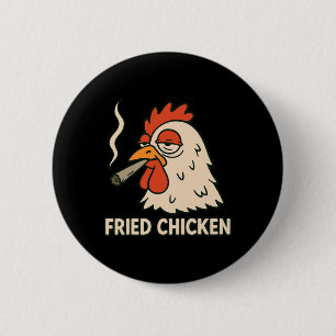 Raucherlokal für gebratenes Hühnchen Lustiger Weed Button