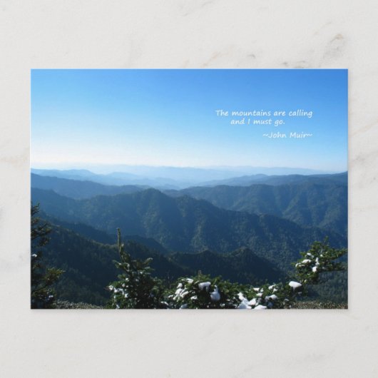 Räuchermädchen mit Schnee: Die Mtns rufen.. John M Postkarte (Vorderseite)