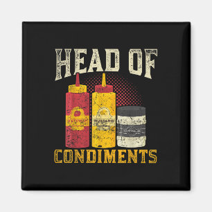 Räucherter Steak Mustard Ketchup Grillen Sauce Fun Magnet