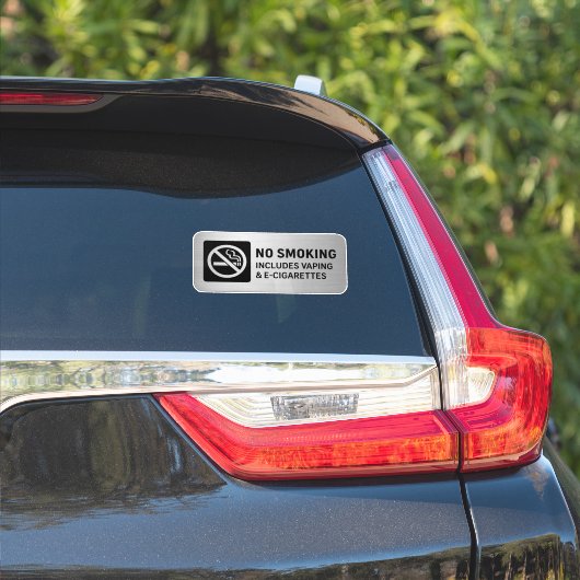 Raucherverbot einschließlich Dampfen und E-Zigaret Aufkleber (Auto Seite)