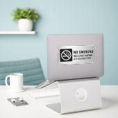 Raucherverbot einschließlich Dampfen und E-Zigaret Aufkleber (Laptop auf Schreibtisch)
