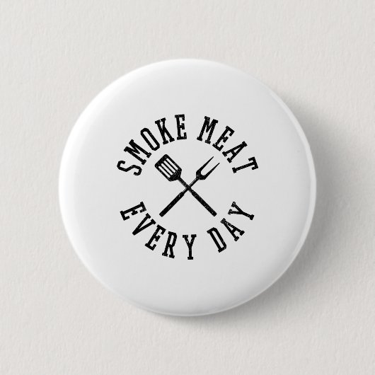 Rauchfleisch Alltägliches Shirt - Funny Grillen Gr Button (Vorderseite)