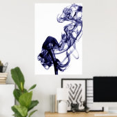 Rauchfotografie - Blaues Poster (Heimbüro)