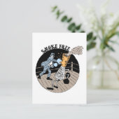 rauchfrei. Kicken Hintern! Postkarte (Stehend Vorderseite)