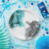 rauchfreie aquamarine und graue Teller (Party)