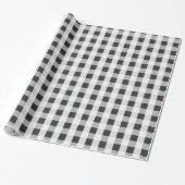 Rauchgrau Gingham-Muster Geschenkpapier (Ungerollt)