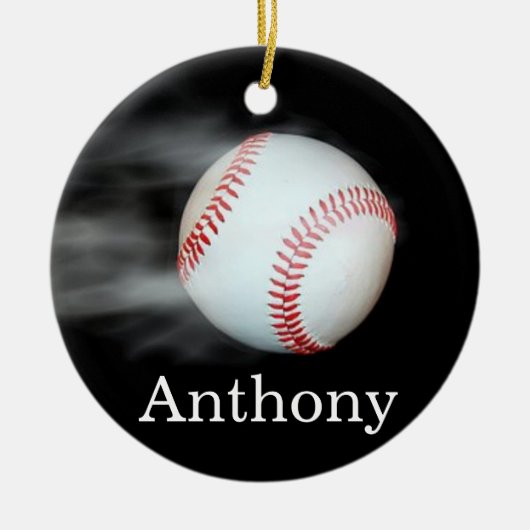 Rauchheiß-Baseball Keramik Ornament (Vorne)