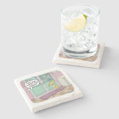 Rauchhund. Hundefreund erhält ein sonniges Geschen Steinuntersetzer (Seitenansicht)